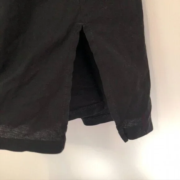 J. CREW Sleeveless Pocket Dress Solid Black V-Neck 100% Cotton Midi Tank Dress - Picture 8 of 12